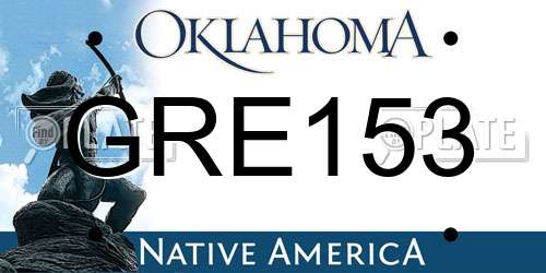 GRE153 Oklahoma License Plate