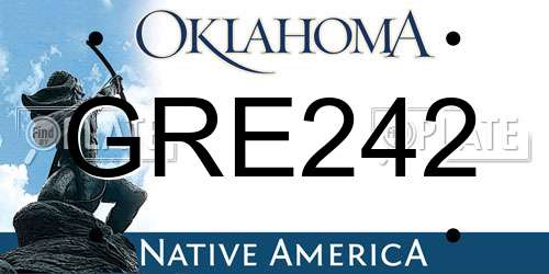 GRE242 Oklahoma License Plate