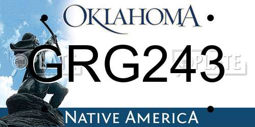 GRG243 Oklahoma License Plate