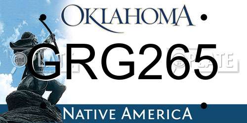 GRG265 Oklahoma License Plate