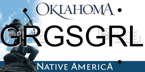 GRGSGRL Oklahoma License Plate