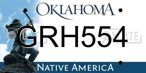 GRH554 Oklahoma License Plate
