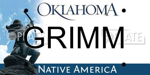 GRIMM Oklahoma License Plate