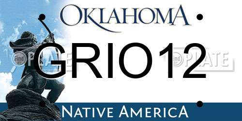 GRIO12 Oklahoma License Plate