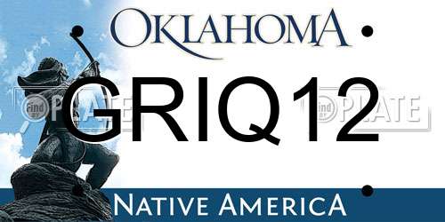 GRIQ12 Oklahoma License Plate
