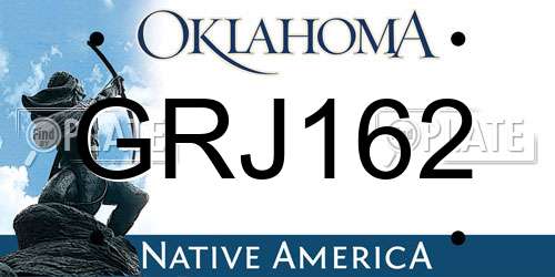GRJ162 Oklahoma License Plate