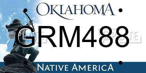 GRM488 Oklahoma License Plate