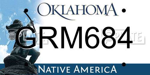 GRM684 Oklahoma License Plate