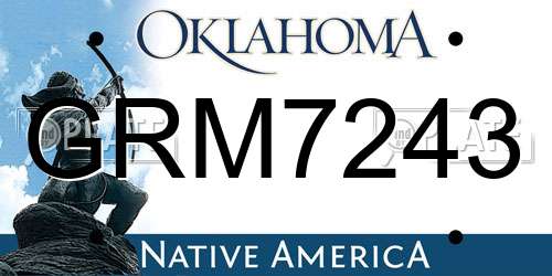 GRM7243 Oklahoma License Plate