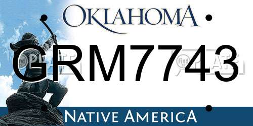 GRM7743 Oklahoma License Plate