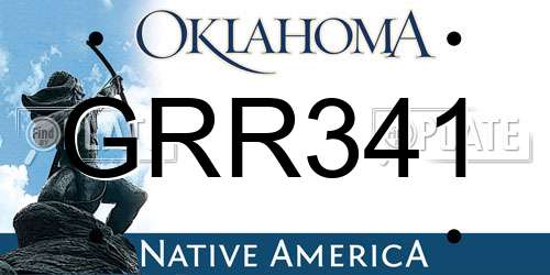 GRR341 Oklahoma License Plate