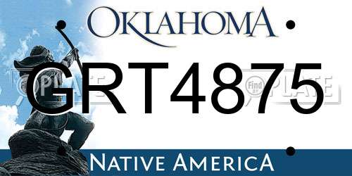 GRT4875 Oklahoma License Plate
