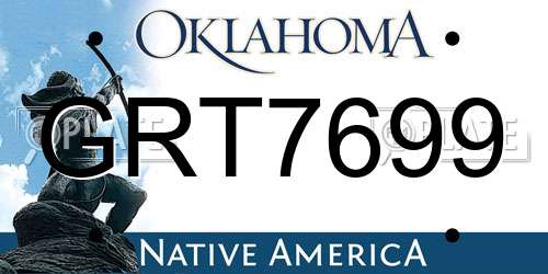GRT7699 Oklahoma License Plate