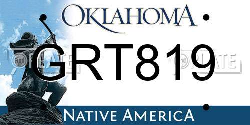 GRT819 Oklahoma License Plate