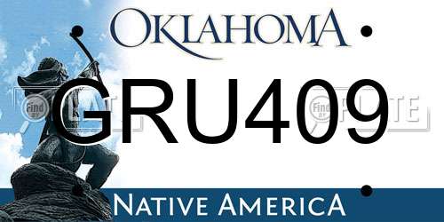 GRU409 Oklahoma License Plate