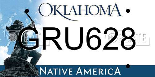 GRU628 Oklahoma License Plate