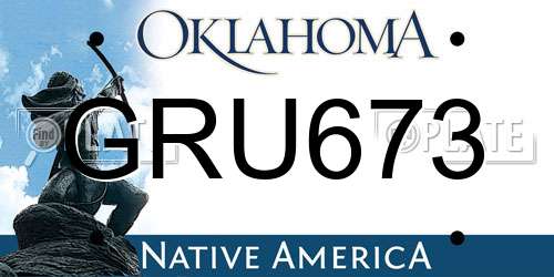 GRU673 Oklahoma License Plate