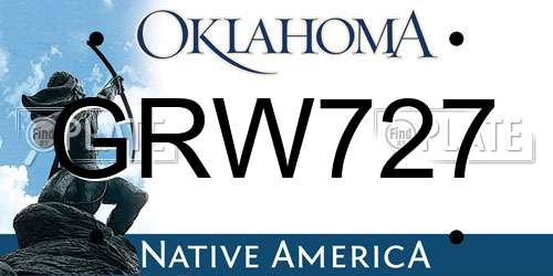 GRW727 Oklahoma License Plate