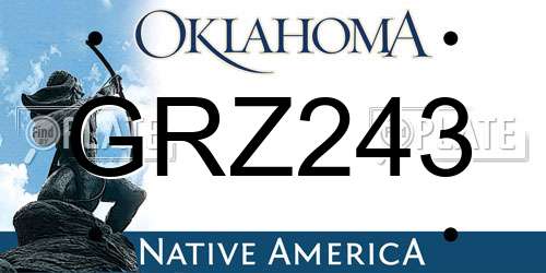 GRZ243 Oklahoma License Plate