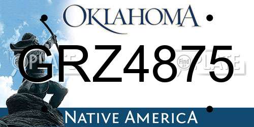 GRZ4875 Oklahoma License Plate