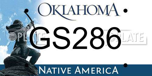 GS286 Oklahoma License Plate