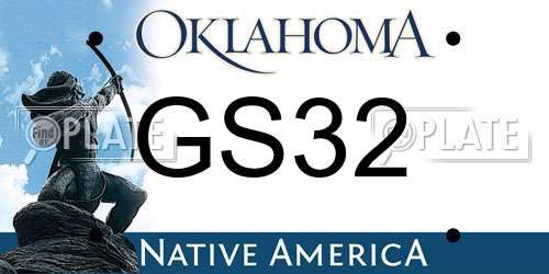 GS32 Oklahoma License Plate
