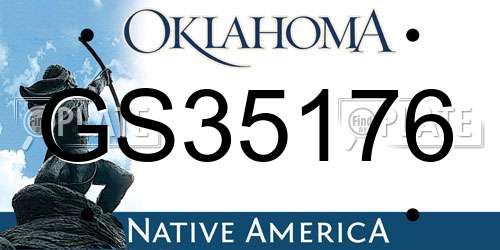 GS35176 Oklahoma License Plate