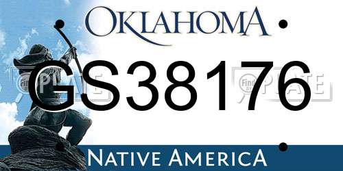 GS38176 Oklahoma License Plate