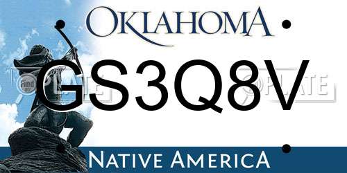 GS3Q8V Oklahoma License Plate