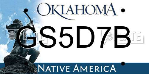 GS5D7B Oklahoma License Plate
