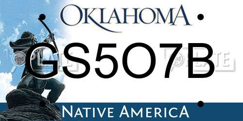 GS5O7B Oklahoma License Plate