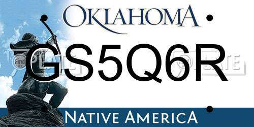 GS5Q6R Oklahoma License Plate