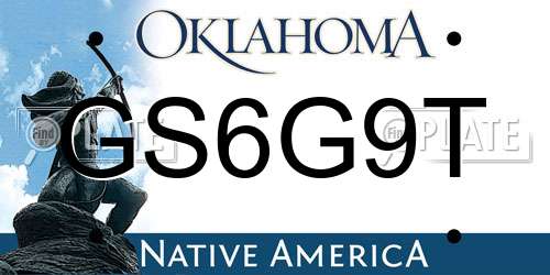 GS6G9T Oklahoma License Plate