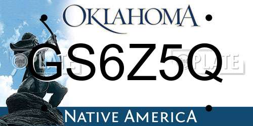 GS6Z5Q Oklahoma License Plate