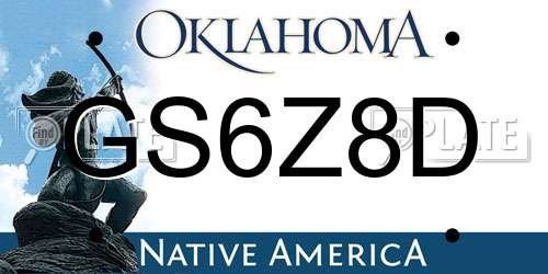 GS6Z8D Oklahoma License Plate