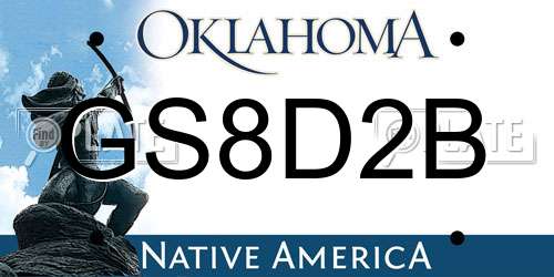 GS8D2B Oklahoma License Plate