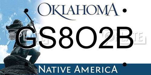 GS8O2B Oklahoma License Plate