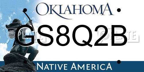 GS8Q2B Oklahoma License Plate