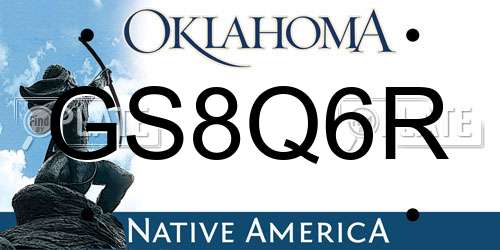 GS8Q6R Oklahoma License Plate