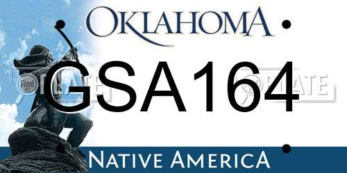 GSA164 Oklahoma License Plate