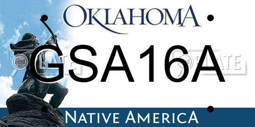 GSA16A Oklahoma License Plate