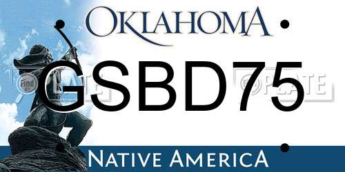 GSBD75 Oklahoma License Plate