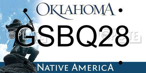 GSBQ28 Oklahoma License Plate
