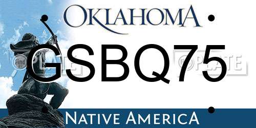 GSBQ75 Oklahoma License Plate