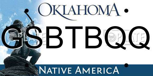 GSBTBQQ Oklahoma License Plate
