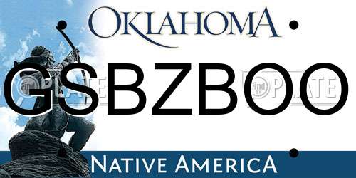 GSBZBOO Oklahoma License Plate