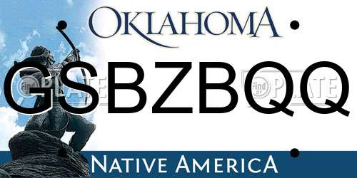 GSBZBQQ Oklahoma License Plate