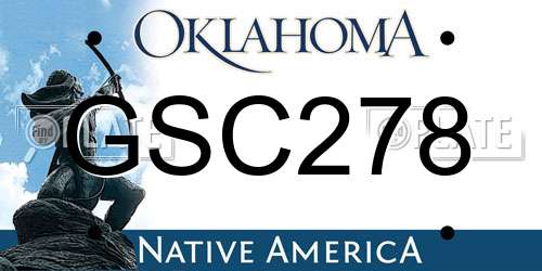 GSC278 Oklahoma License Plate