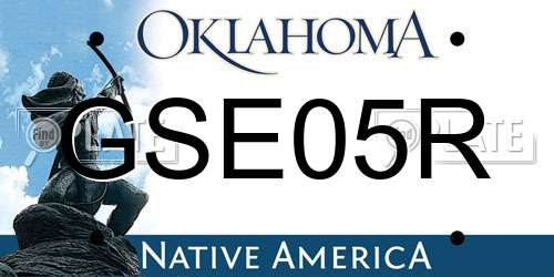 GSE05R Oklahoma License Plate