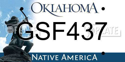 GSF437 Oklahoma License Plate